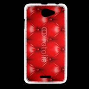 Coque HTC Desire 516 Capitonnage cuir rouge