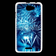 Coque HTC Desire 516 Feu d'artifice en noir et bleu