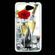Coque HTC Desire 516 Champagne et rose rouge