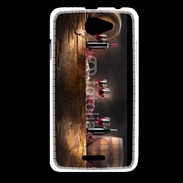 Coque HTC Desire 516 Vin rouge et tonneaux