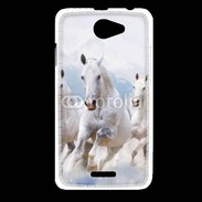 Coque HTC Desire 516 Chevaux blancs