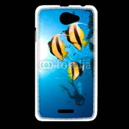 Coque HTC Desire 516 Poisson jaune et noir