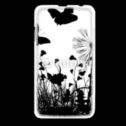 Coque HTC Desire 516 Papillon en noir et blanc