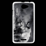 Coque HTC Desire 516 Rhinocéros noir et blanc