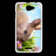 Coque HTC Desire 516 Lapin et fleurs