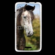Coque HTC Desire 516 Portrait cheval arabe gris 1