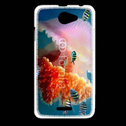 Coque HTC Desire 516 Méduse géante et poissons