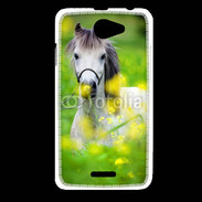 Coque HTC Desire 516 Poney Shetland gris et blanc