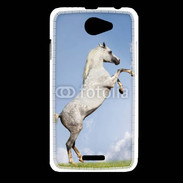 Coque HTC Desire 516 Cheval arable robe grise