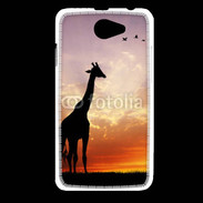 Coque HTC Desire 516 Girafe au couché de soleil