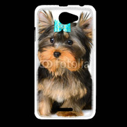 Coque HTC Desire 516 Yorkshire et nœud bleu 15