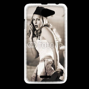 Coque HTC Desire 516 Femme avec fond avion