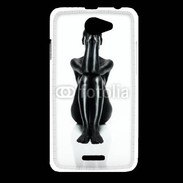 Coque HTC Desire 516 Femme nue body painting noir et blanc 2