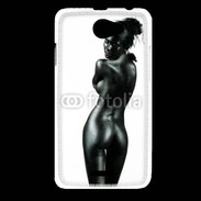 Coque HTC Desire 516 Femme nue body painting noir et blanc 3
