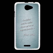 Coque HTC Desire 516 Les Folies Turquoise Citation Oscar Wilde