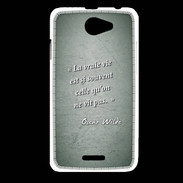 Coque HTC Desire 516 Vrai vie Vert Citation Oscar Wilde