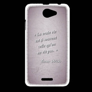 Coque HTC Desire 516 Vrai vie Rose Citation Oscar Wilde