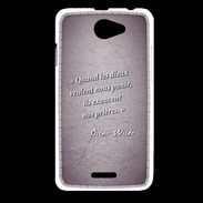 Coque HTC Desire 516 Dieux prières Violet Citation Oscar Wilde