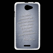 Coque HTC Desire 516 Enfants parents Bleu Citation Oscar Wilde