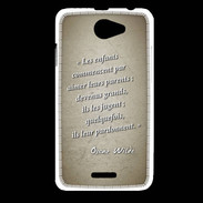 Coque HTC Desire 516 Enfants parents Sepia Citation Oscar Wilde