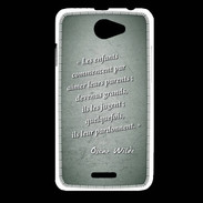 Coque HTC Desire 516 Enfants parents Vert Citation Oscar Wilde