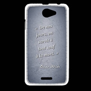 Coque HTC Desire 516 Survie mort Bleu Citation Oscar Wilde