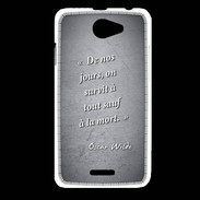 Coque HTC Desire 516 Survie mort Noir Citation Oscar Wilde