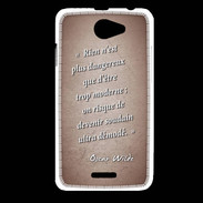 Coque HTC Desire 516 Trop moderne Rouge Citation Oscar Wilde