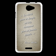 Coque HTC Desire 516 Vérité pure Sepia Citation Oscar Wilde