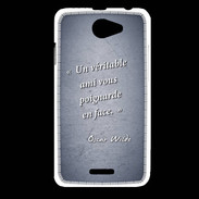 Coque HTC Desire 516 Ami poignardée Bleu Citation Oscar Wilde
