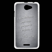 Coque HTC Desire 516 Ami poignardée Noir Citation Oscar Wilde