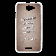 Coque HTC Desire 516 Ami poignardée Rouge Citation Oscar Wilde