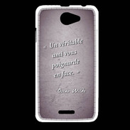 Coque HTC Desire 516 Ami poignardée Violet Citation Oscar Wilde