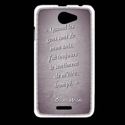 Coque HTC Desire 516 Avis gens violet Citation Oscar Wilde