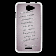 Coque HTC Desire 516 Bons heureux Rose Citation Oscar Wilde