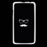 Coque HTC Desire 516 moustache noir & blanc