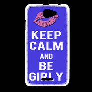 Coque HTC Desire 516 Keep Calm Girly Bleu