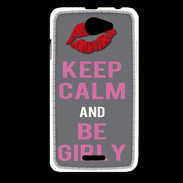 Coque HTC Desire 516 Keep Calm Girl Gris