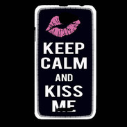 Coque HTC Desire 516 Keep Calm Kiss me Noir