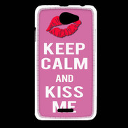 Coque HTC Desire 516 Keep Calm Kiss me Rose