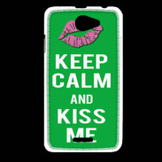 Coque HTC Desire 516 Keep Calm Kiss me Vert
