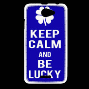 Coque HTC Desire 516 Keep Calm Be lucky Bleu