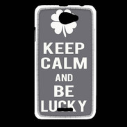 Coque HTC Desire 516 Keep Calm Be lucky Gris