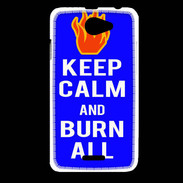 Coque HTC Desire 516 Keep Calm Burn Bleu