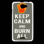Coque HTC Desire 516 Keep Calm Burn Gris