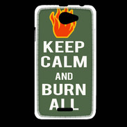 Coque HTC Desire 516 Keep Calm Burn Kaki