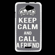 Coque HTC Desire 516 Keep Calm Call friend Gris