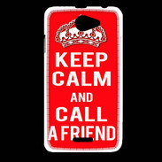 Coque HTC Desire 516 Keep Calm Call friend Rouge
