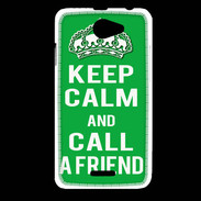 Coque HTC Desire 516 Keep Calm Call friend Vert