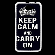 Coque HTC Desire 516 Keep Calm Carry on Noir